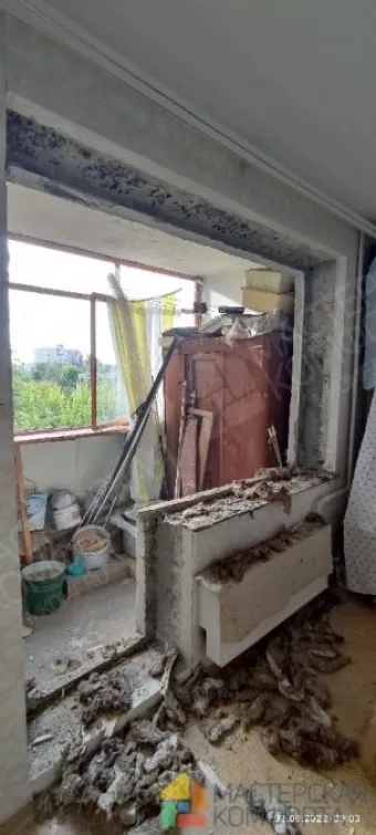 Установка балконного блока